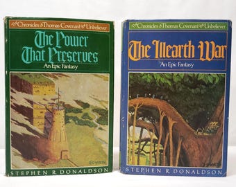 Chronicles Of Thomas Covenant Books 2-3 BCE Series Set Donaldson Illearth War Power That Preserves