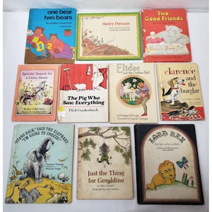 May include: A collection of eleven vintage children's picture books featuring various titles including One Bear Two Bears, Henry Possum, Two Good Friends, Rabbits' Search for a Little House, The Pig Who Saw Everything, Elidor, Clarence and the Burglar, Stand Back Said the Elephant, Just the Thing for Geraldine, and Lord Rex.