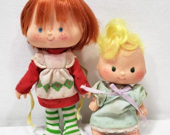 Vintage Strawberry Shortcake And Butter Cookie Dolls American Greetings 1980 Lot