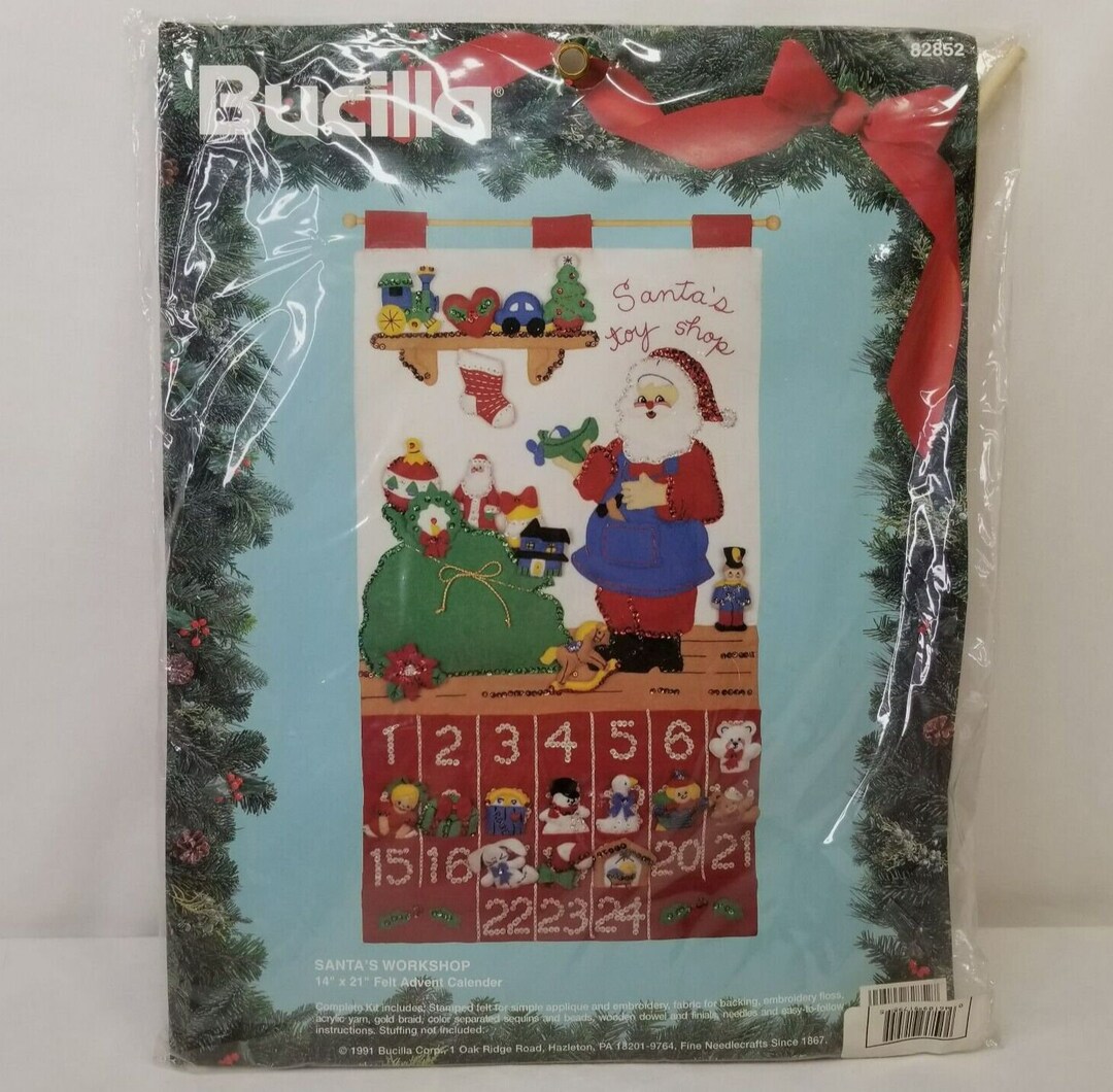 Bucilla 82852 Santas Felt Advent Calendar Complete Etsy