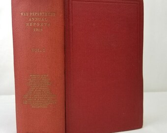 War Department Annual Reports Volume 1 United States 1918 US Army History Book Antique Nonfiction Politics Fold Out Maps WWI Military USA