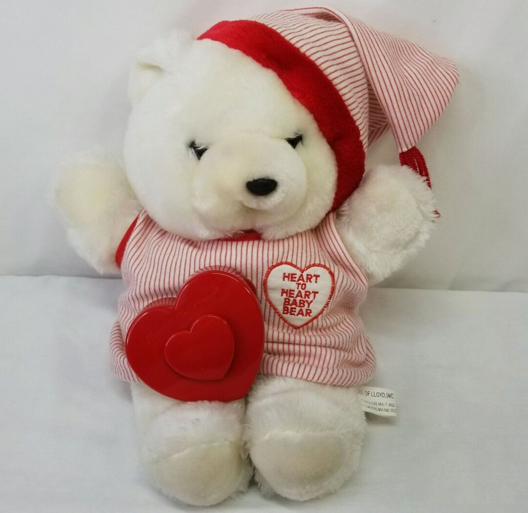 Heart to Heart Baby Bear Plush Works Teddy Red White Pjs House of Lloyd ...