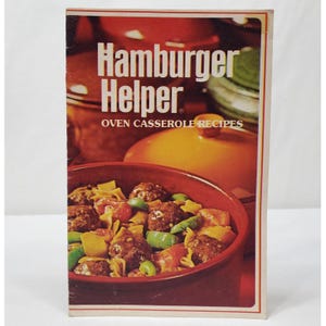 Hamburger Helper Oven Casserole Recipes Cookbook Vintage 1975 Retro Recipe Booklet Small 1970s Meals Dinner Cook Book General Mills