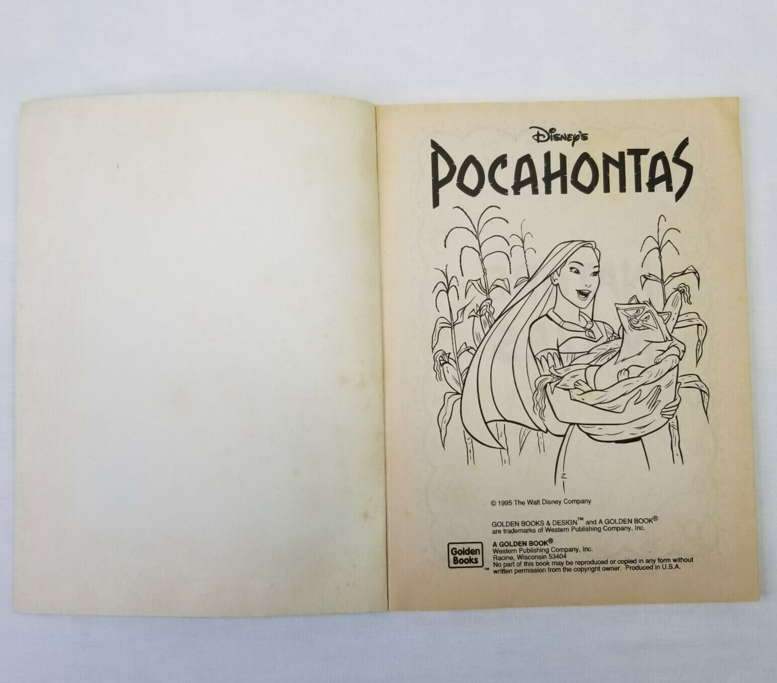 Vintage Disney Pocahontas Coloring Book Activity Crafts USED - Etsy