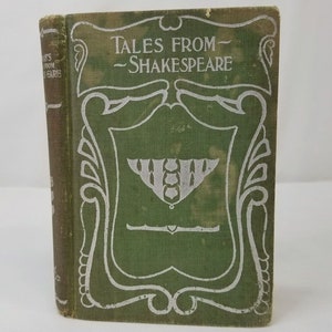 Tales From Shakespeare Charles And Mary Lamb Donohue Complete 2 Volumes In 1 Vintage Classic Literature Plays Old Worn Distressed Book Green