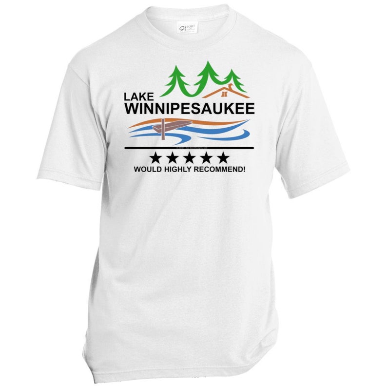 Gift for Her Summer Vacation Lake Winnipesaukee: Five Star Review Unisex Made in the USA Tee Gift for Him Lake Lover New Hampshire