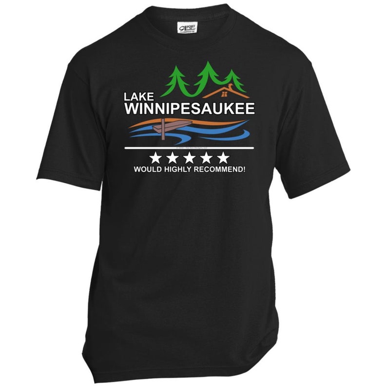 Gift for Her Summer Vacation Lake Winnipesaukee: Five Star Review Unisex Made in the USA Tee Gift for Him Lake Lover New Hampshire