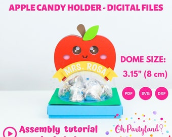 Apple candy holder svg | Gift card holder svg | Apple box svg | Teacher gift svg | Cut files for Cricut and Silhouette, Teacher appreciation
