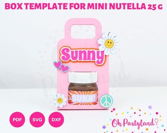 Archivos SVG de minicaja de Nutella para Cricut, DXF para Silhouette y archivos PDF - Plantilla de minicaja de Nutella de 25 g (0,88 oz) - Archivos de corte digital