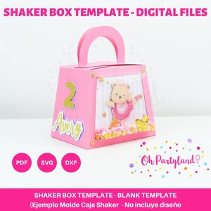 Fichier SVG de boîte shaker pour Cricut, fichiers DXF pour Silhouette et fichier PDF - modèle de boîte à pignon Shaker avec fenêtre extérieure - modèle de boîte de faveur
