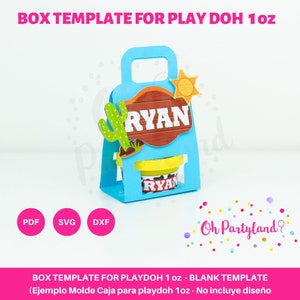 Play doh box SVG files for Cricut, DXF files and PDF file - Play doh 1 oz (28 g) template -  Party favor box template  - Digital cut files
