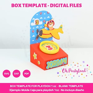 Szablon pudełka z ciastoliną Play doh - pliki SVG dla Cricut, pliki DXF i plik PDF - Szablon pudełka z aktywnościami - Pudełko Play doh 1 oz SVG - Plik do wycięcia