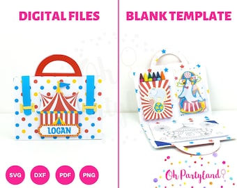 Coloring Suitcase Template - Activity box SVG files for Cricut, DXF for Silhouette, PDF and Png files - Cutting files