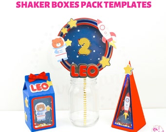 Modelos de caixas de shaker SVG, DXF - Design não incluído - modelo de caixa Shaker Pyramid, modelo de caixa de papelão Shaker Milk, topper de bolo Shaker svg