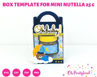 Plantilla cajita nutella 25g (0.88 oz) - Molde caja SVG, DXF, PDF y Png - Archivos de corte