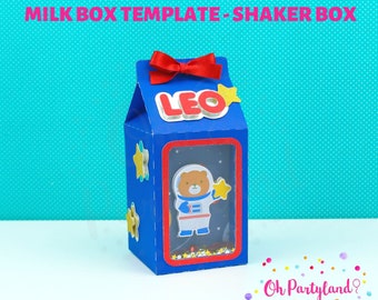 Milk box shaker SVG, Favor box template, Shaker box, Treat box SVG, Milk carton SVG, Dxf, Digital file, Milk box with window template