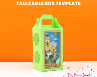 Tall Gable Box Template, Shaker box SVG, DXF, PNG, Pdf files, Favor box template, Shaker gable box template, Milk box svg, Digital files
