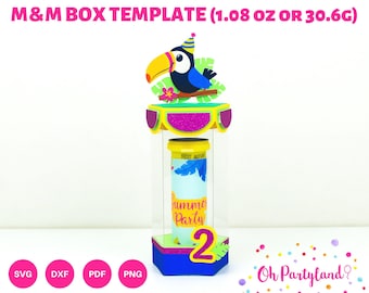 M&M Minis Box Template 1,08 oz 30.6 g - Box SVG, DXF, PDF, Png - M and M Tube box template - Digital files - Cutting files