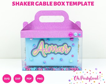 Shaker Acetate Gable box template - Shaker box SVG, DXF, PDF, Png files - Favor box template - Cutting files - Candy box template