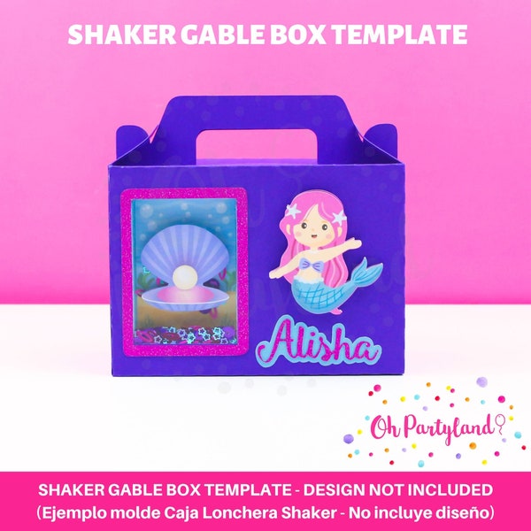 Shaker Gable box template, Cut file Gable box SVG, DXF, PDF, Favor box svg, Candy box svg, Shaker box svg, Favor box template, Lunch box svg