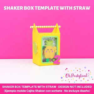 Modèle de boîte de faveur avec de la paille, Shaker box svg, dxf, pdf, png, modèle de boîte de friandises, boîte cadeau svg - VEUILLEZ LIRE LA DESCRIPTION