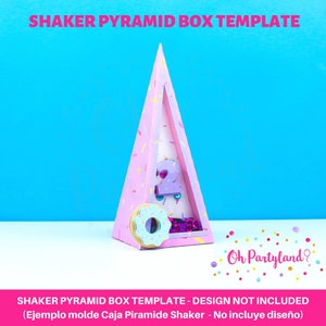 Shaker Pyramid box SVG, Shaker box template, Favor box template, Treat box Svg, Dxf, Pdf, Png, Pyramid box template with window, Cut files