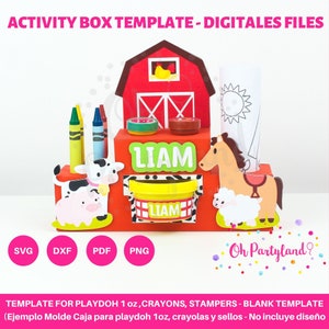 Play doh 1 oz, stampers and Crayon Box Template - Coloring Activity Box SVG, DXF, PDF and Png files- Digital files for Cricut