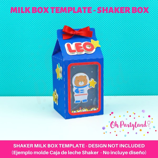 Milk box shaker SVG, Favor box template, Shaker box, Treat box SVG, Milk carton SVG, Dxf, Digital file, Milk box with window template