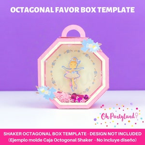 Modèle octogonal de boîte de faveurs SVG, boîte de faveurs SVG, modèle Box Shaker, modèle de boîte de fichier coupé, boîte Shaker Svg, Dxf, boîte cadeau SVG, modèle de boîte