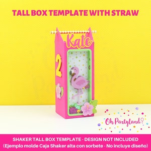 Grand modèle de boîte cadeau avec paille Svg, Dxf, Pdf, Png - Shaker box SVG - modèle de boîte de friandises - Candy box svg - veuillez lire la description