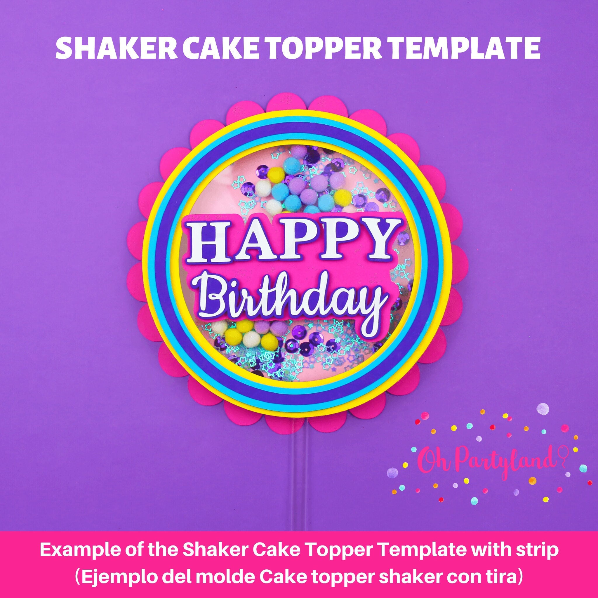 shaker topper SVG cake topper svg for cricut. Light up cake topper SVG