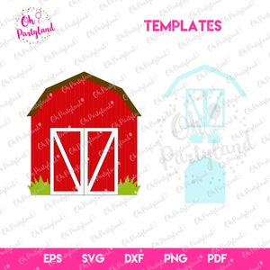 Farmhouse template SVG DXF files,  PDF file, Barn template, Farm template, Farmhouse invitation template, Barn invitation template, png file