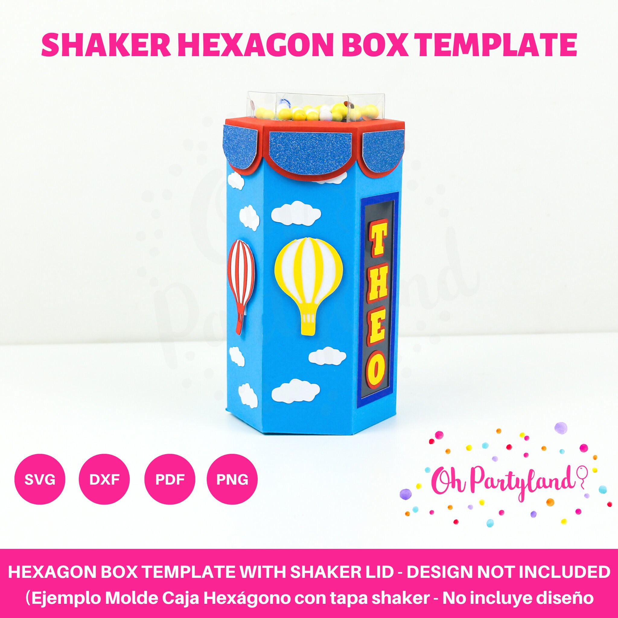 Hexagon Box Template With Shaker Lid - Shaker Box SVG, DXF, PDF and Png ...