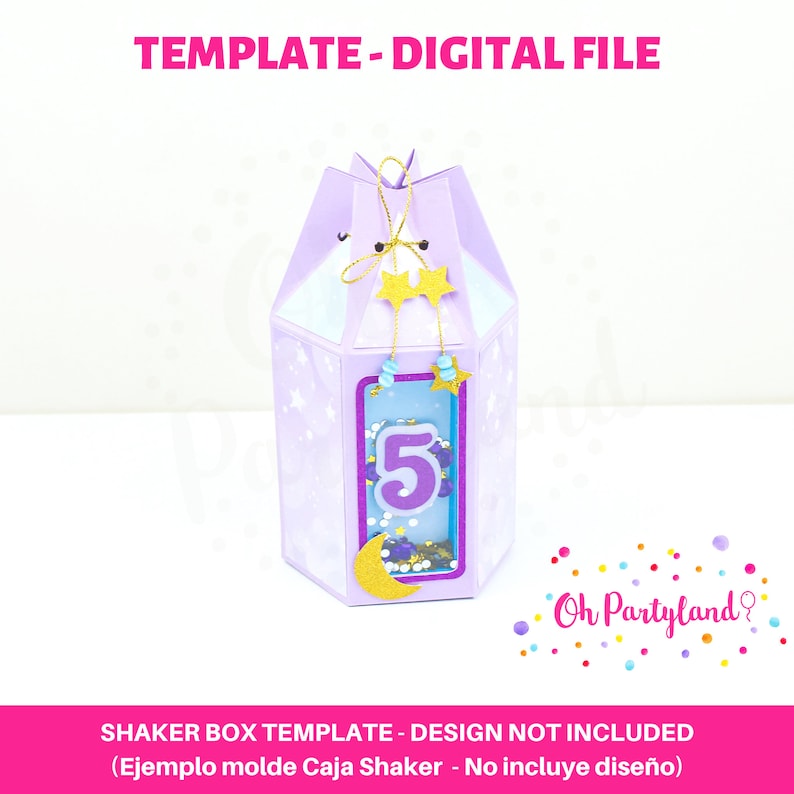 Shaker Box Template svg, dxf, pdf, png Hexagonal favor box template, SVG files for Cricut and DXF file for Silhouette, Polygon box svg image 4