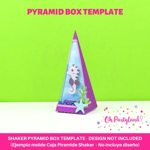 Pyramid box shaker SVG, Pyramid shaker box template, Shaker box svg, Favor box svg, Shaker pyramid box template, Shaker box template image 6