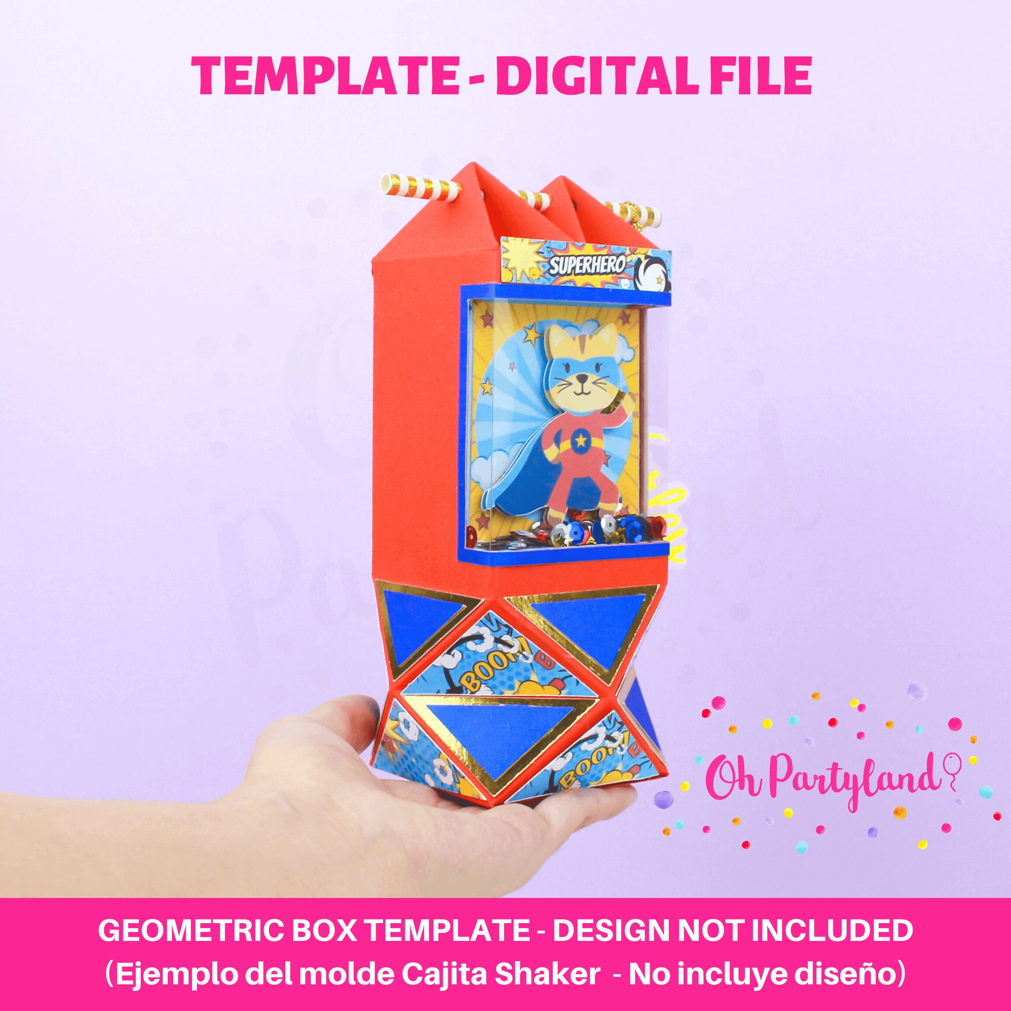 Geometric Favor Box Template Shaker Box SVG DXF PDF Pdf - Etsy