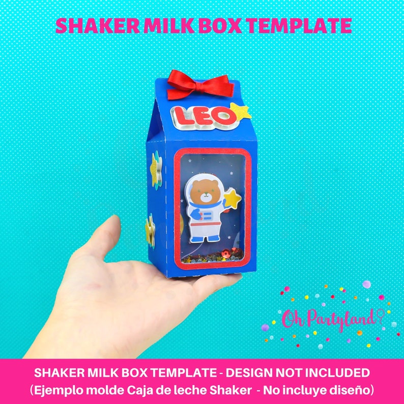 Milk box shaker SVG, Favor box template, Shaker box, Treat box SVG, Milk carton SVG, Dxf, Digital file, Milk box with window template image 6