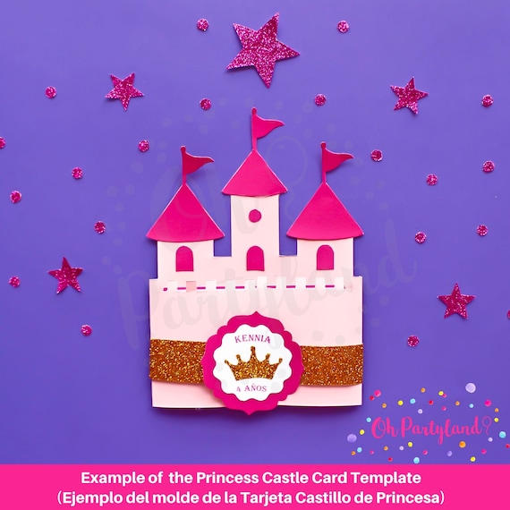 Princess Castle Invitation Svg File Castle Card Template Etsy