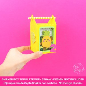 Favor box template with straw, Shaker box svg, dxf, pdf, png, Treat box template, Gift box svg PLEASE READ DESCRIPTION image 3