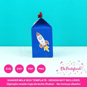 Milk box shaker SVG, Favor box template, Shaker box, Treat box SVG, Milk carton SVG, Dxf, Digital file, Milk box with window template image 5