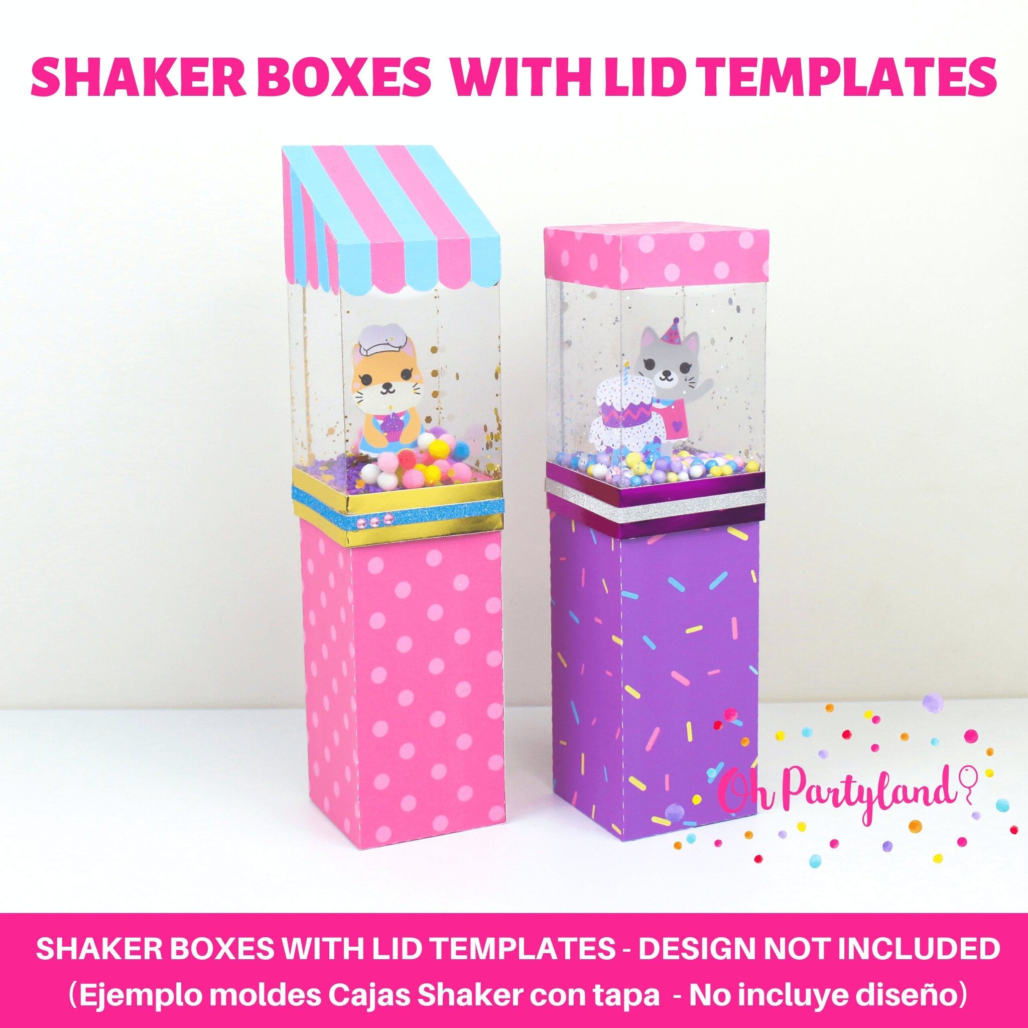 Shaker box SVG, DXF, PDF, Png - Rectangular boxes templates with lid, Favor box template svg files for cricut - Digital files, Candy box svg