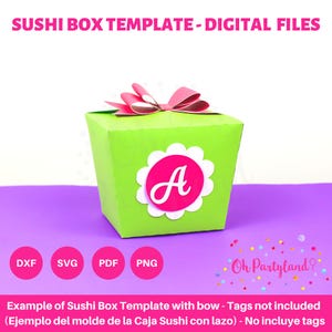 Box Template Svg, Dxf, Pdf, Png - Noodle Box template - Sushi Favor Box Template - Take out Box SVG - Basic Box svg- Digital file for cricut