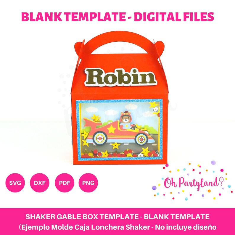 Shaker Gable Box SVG, DXF, PDF and Png Files - Party Favor Box Template ...