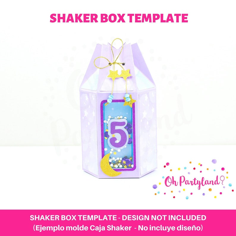 Shaker Box Template svg, dxf, pdf, png Hexagonal favor box template, SVG files for Cricut and DXF file for Silhouette, Polygon box svg image 1