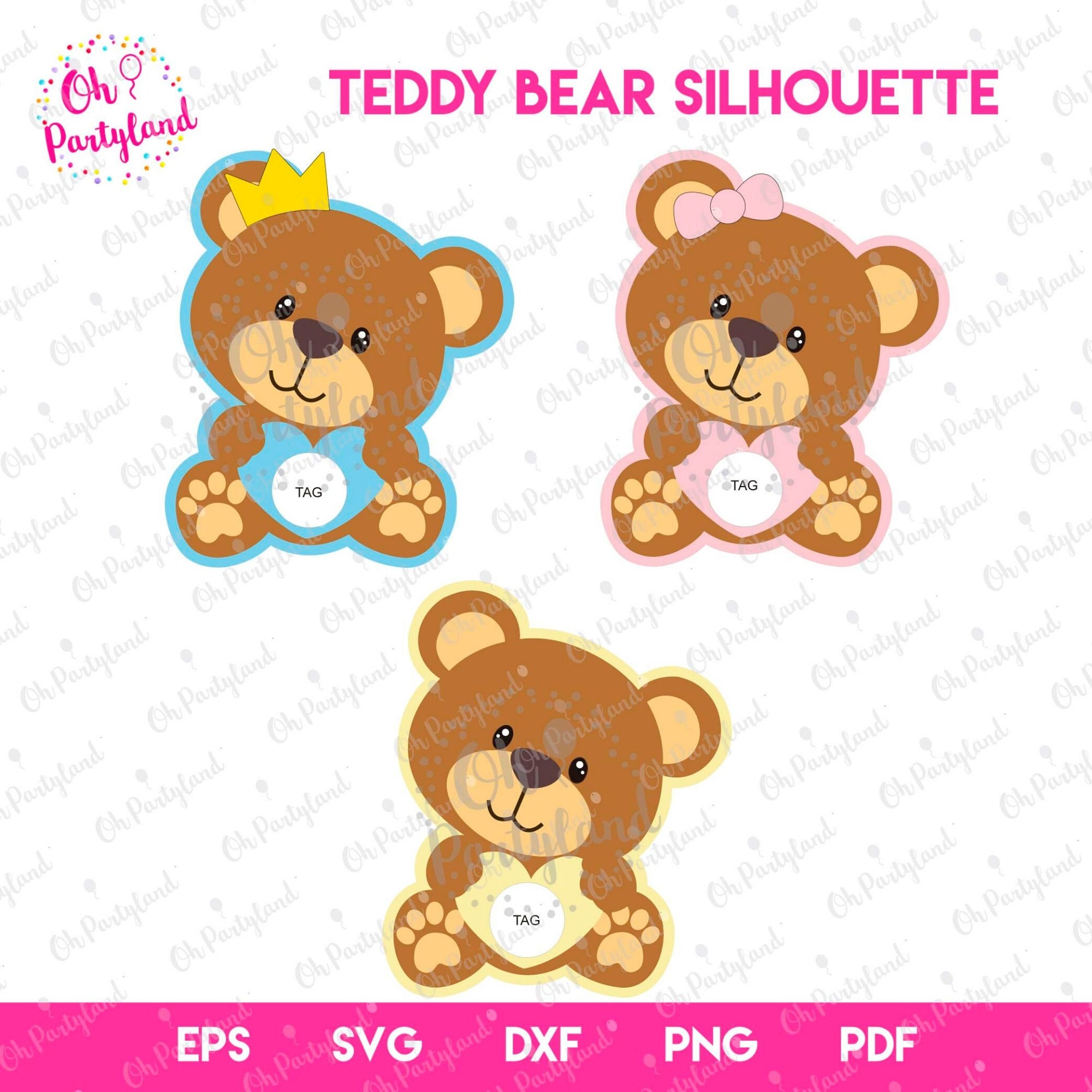 Download Teddy Bear Svg Dxf Eps Pdf And Png Teddy Bear Invitation Etsy