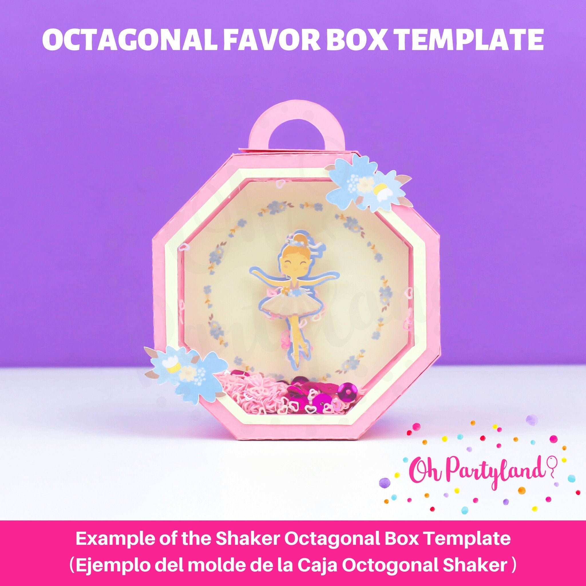 Octagonal favor box template SVG, Favor box SVG, Box Shaker template,…