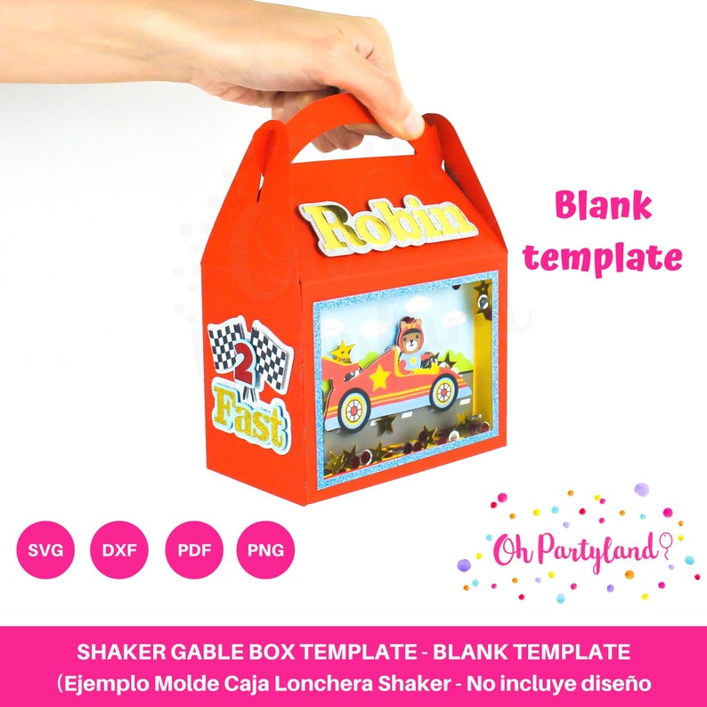 Shaker Gable Box SVG, DXF, PDF and Png Files - Party Favor Box Template ...
