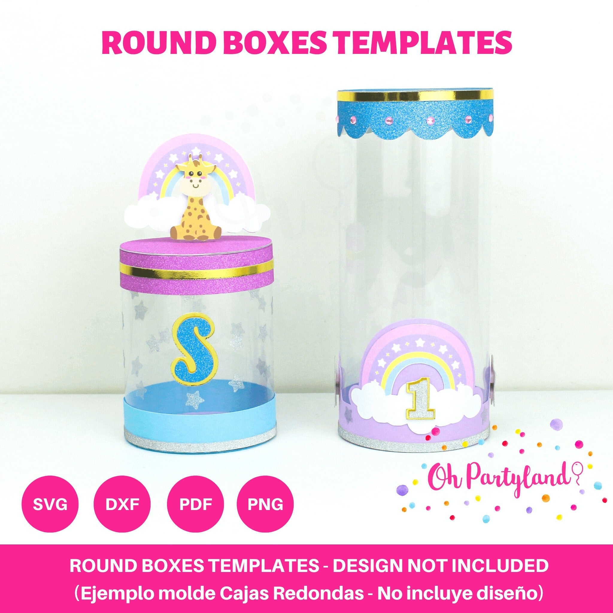 Round boxes templates - Favor boxes SVG, DXF, PDF, Png, Small and large round box with lid, Circle box svg for cutting machines