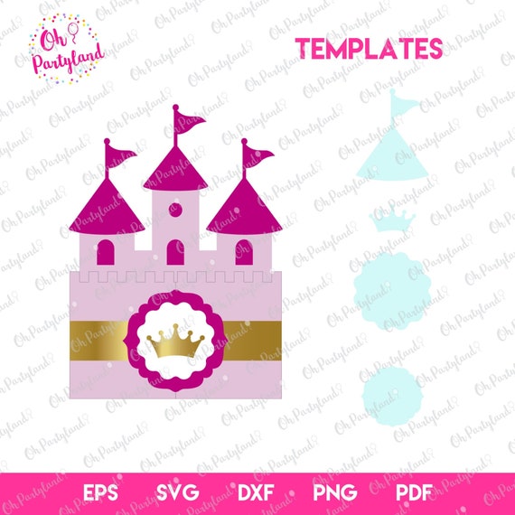 Download Princess castle invitation SVG file Castle card template ...