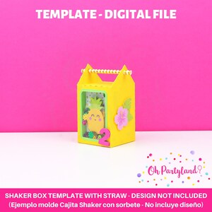 Favor box template with straw, Shaker box svg, dxf, pdf, png, Treat box template, Gift box svg PLEASE READ DESCRIPTION image 4